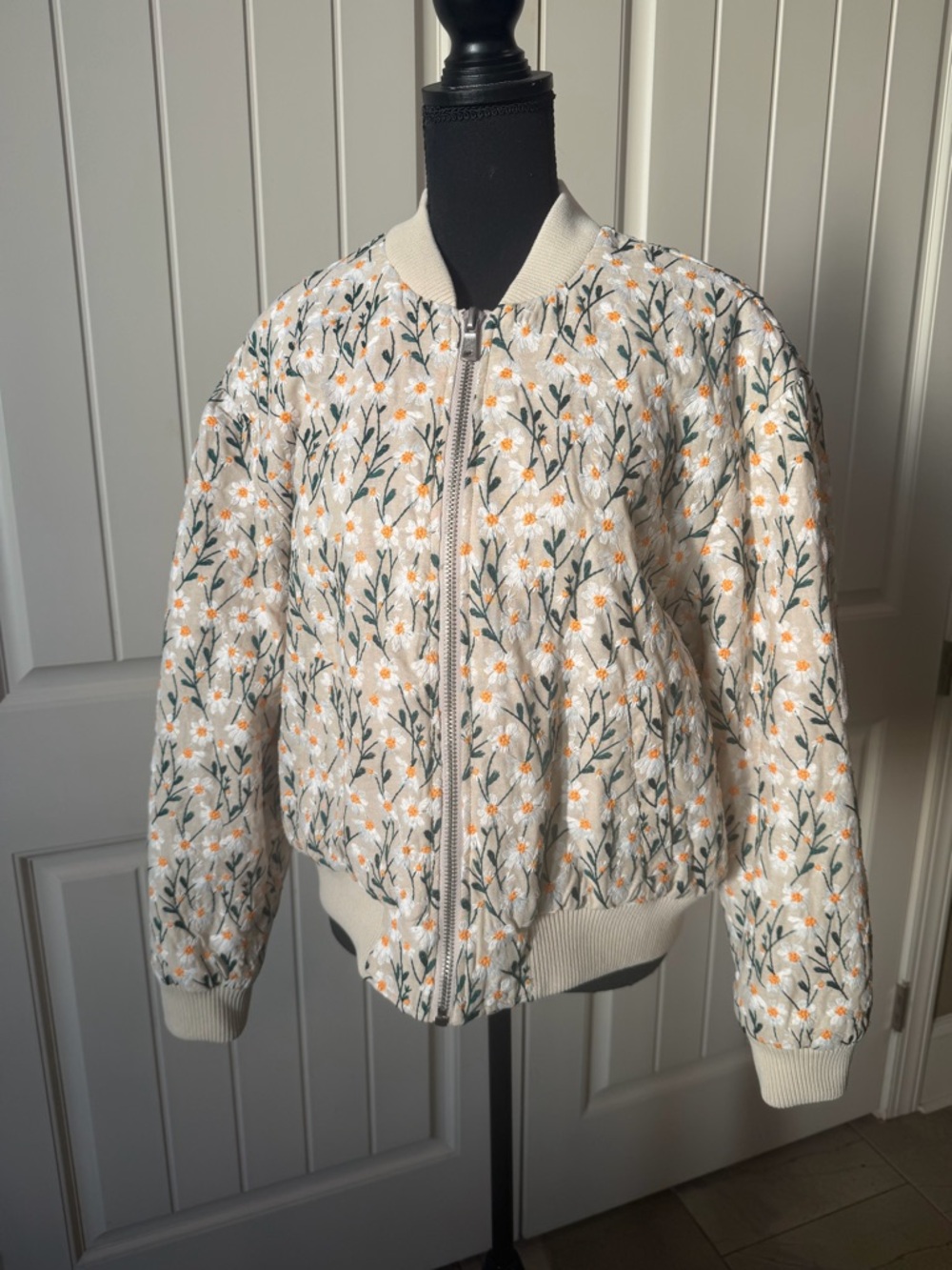 Anthropologie Avec Les Filles Quilted Floral Bomber Jacket